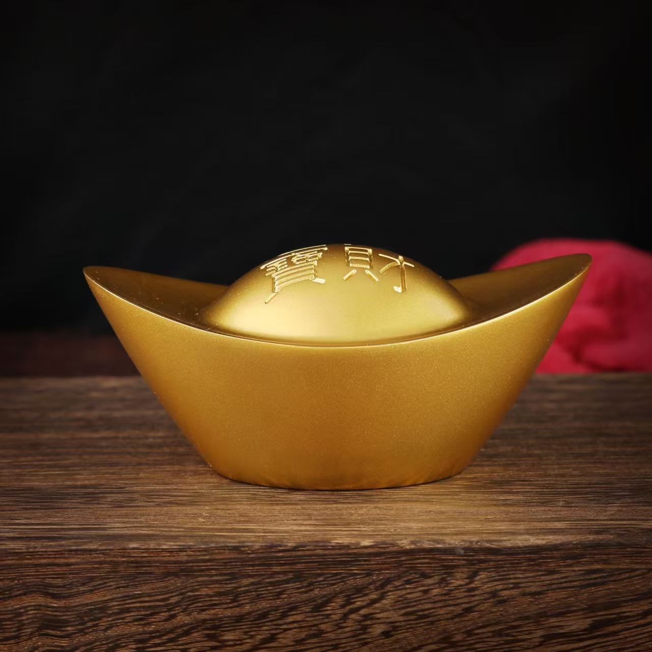 黄铜仿真招米金元宝实心砂金元宝道具家居金块摆件金条金属工艺品