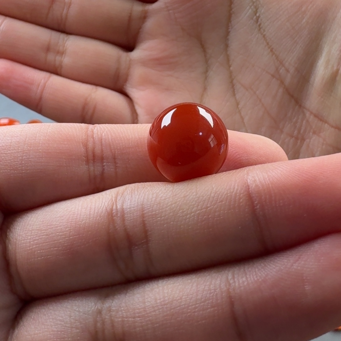 南红玛瑙未镶嵌圆珠15.1mm