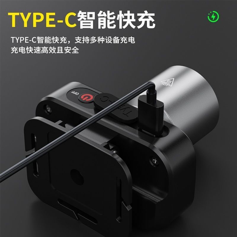 强光变焦可充电超长续航头戴式头灯适用于户外夜钓露营