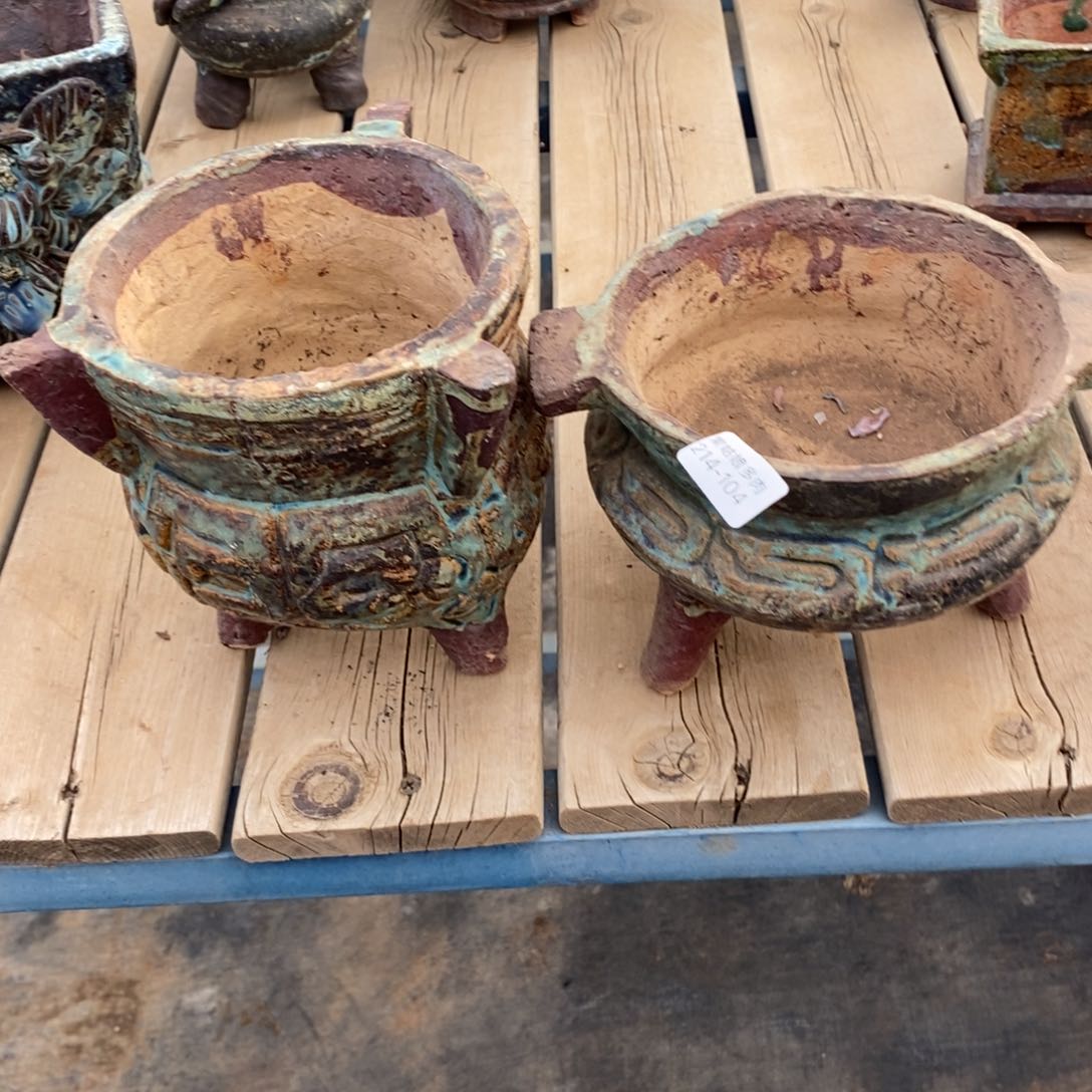 红陶久****?104号两个多肉盆