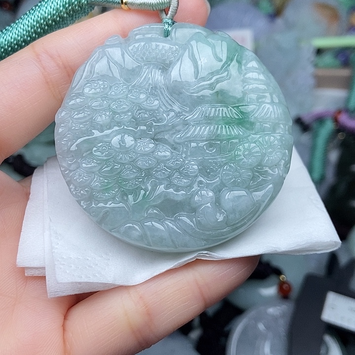 翡翠未镶嵌颈饰翡翠双面