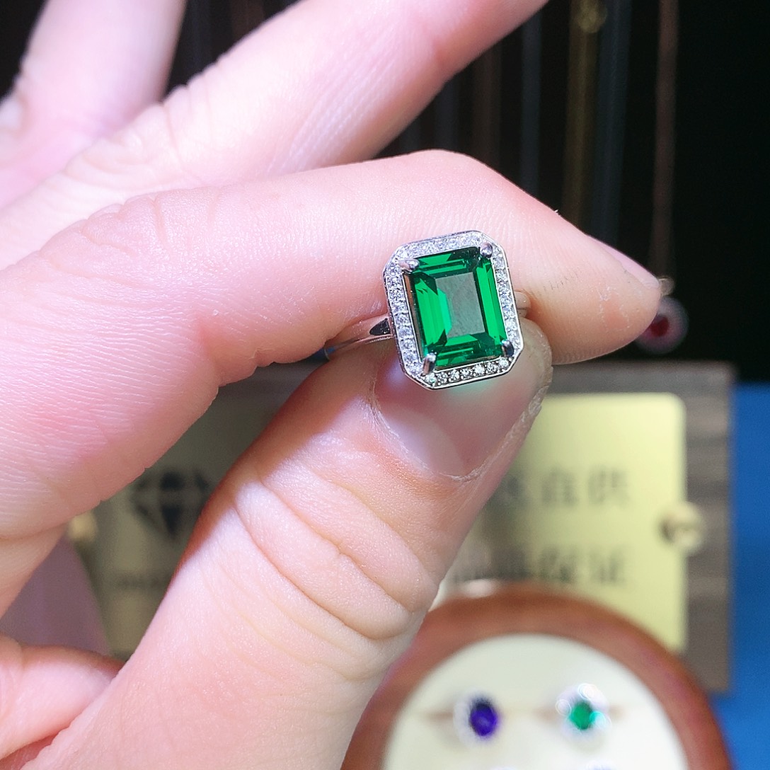 透辉石戒指银S925镶嵌