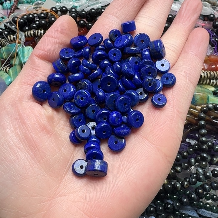 玛瑙/玉髓未镶嵌珠宝半成品10颗青金石隔片