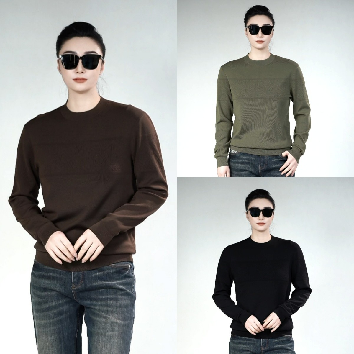 Q男士羊毛针织羊毛衫2491-602秋冬男装轻奢舒适圆领织纹羊毛衫