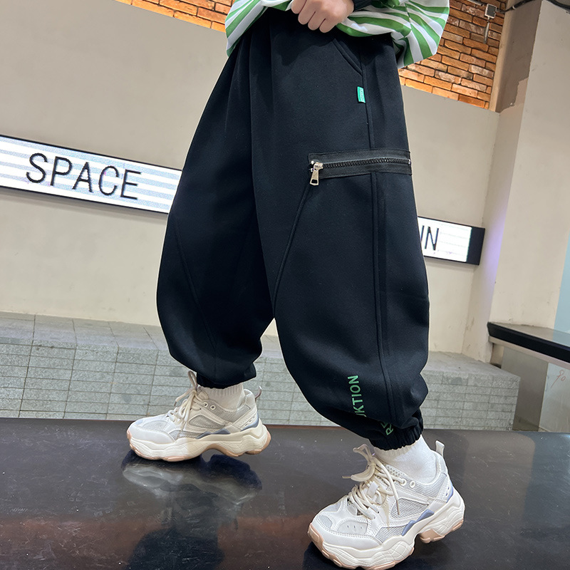千与男童裤子春秋款2025新款儿童卫裤中大童运动裤帅气春装宽松潮