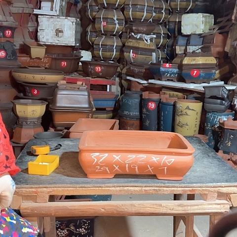 紫砂花盆长方盆一个