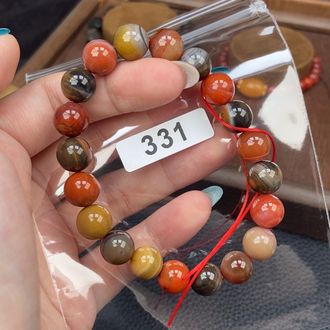 南红玛瑙未镶嵌手链卡10