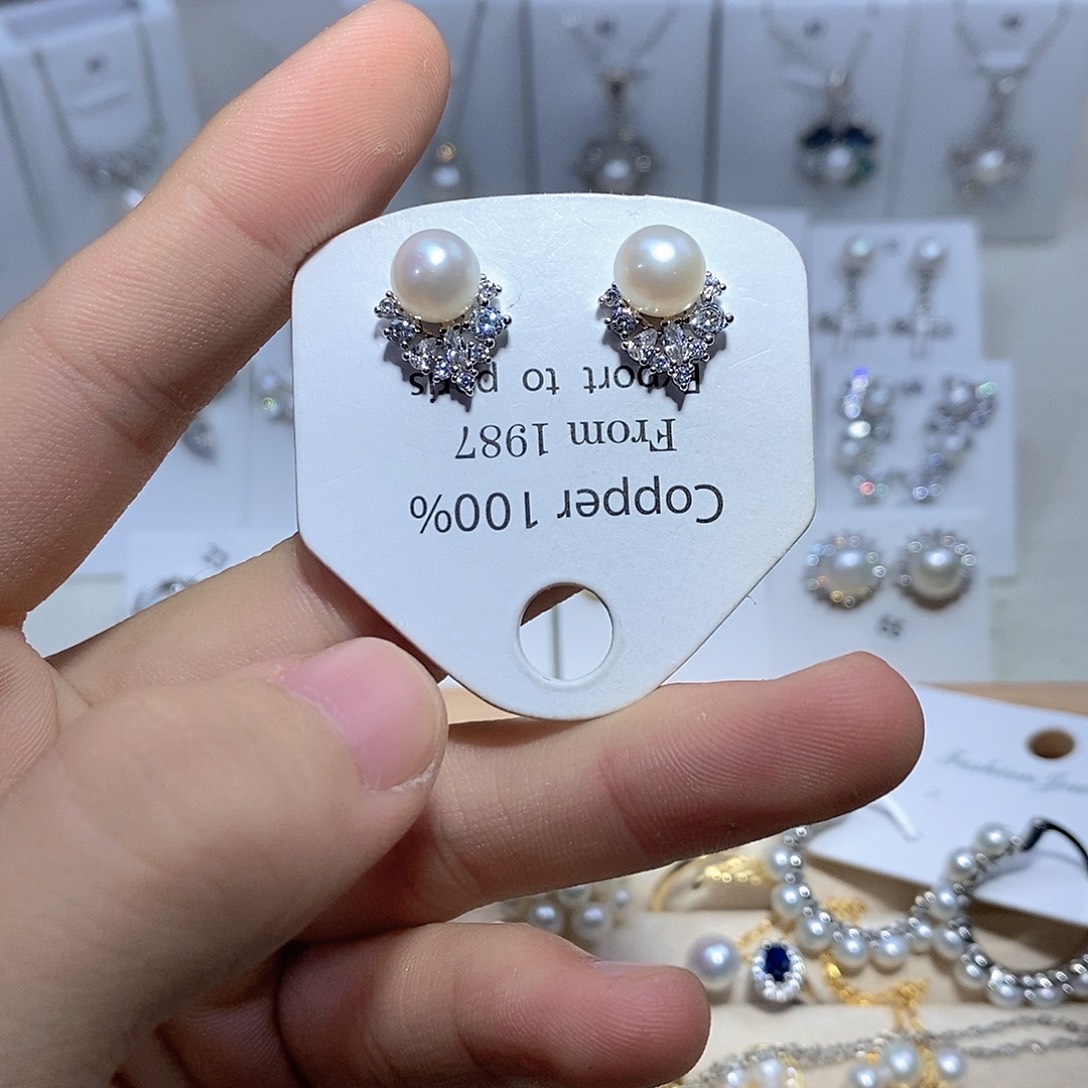 耳坠淡水珍珠银S925镶嵌