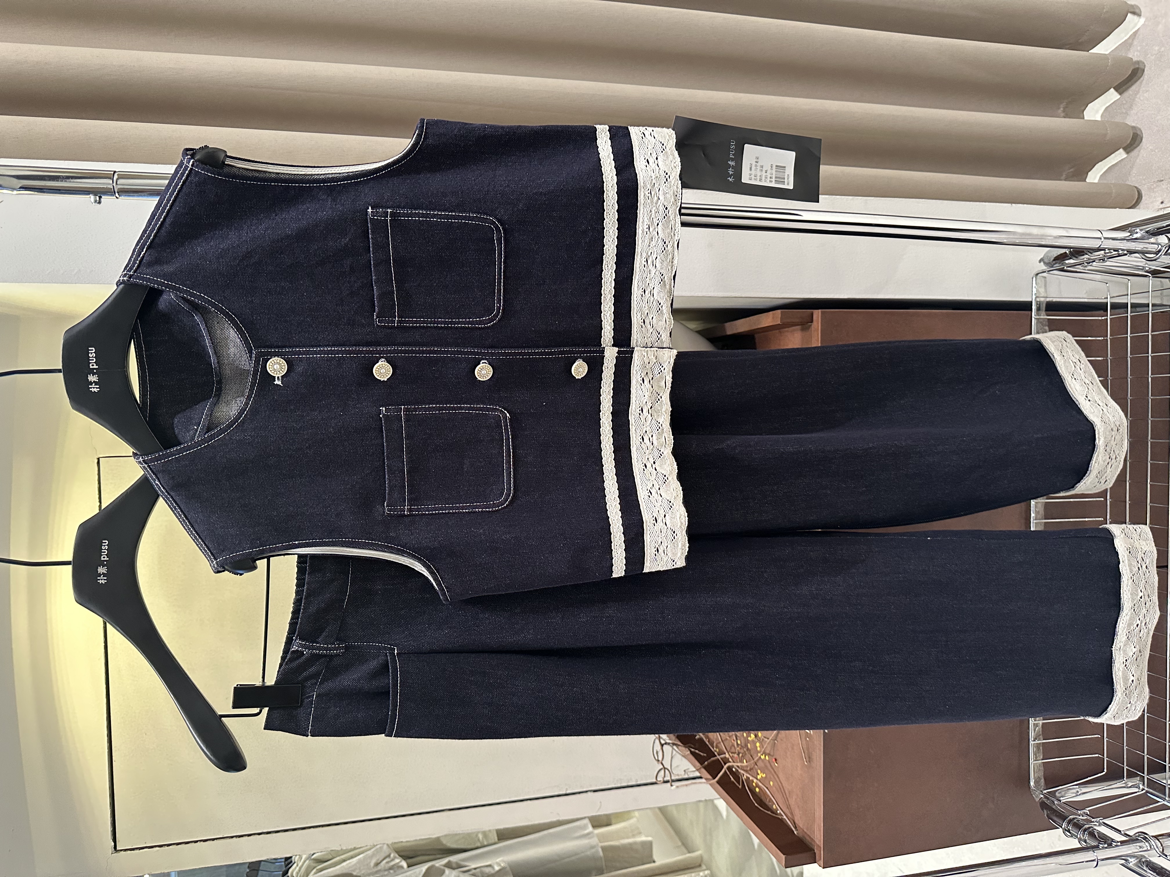 【木朴素套装25】韩版百搭宽松休闲时尚牛仔套装8822