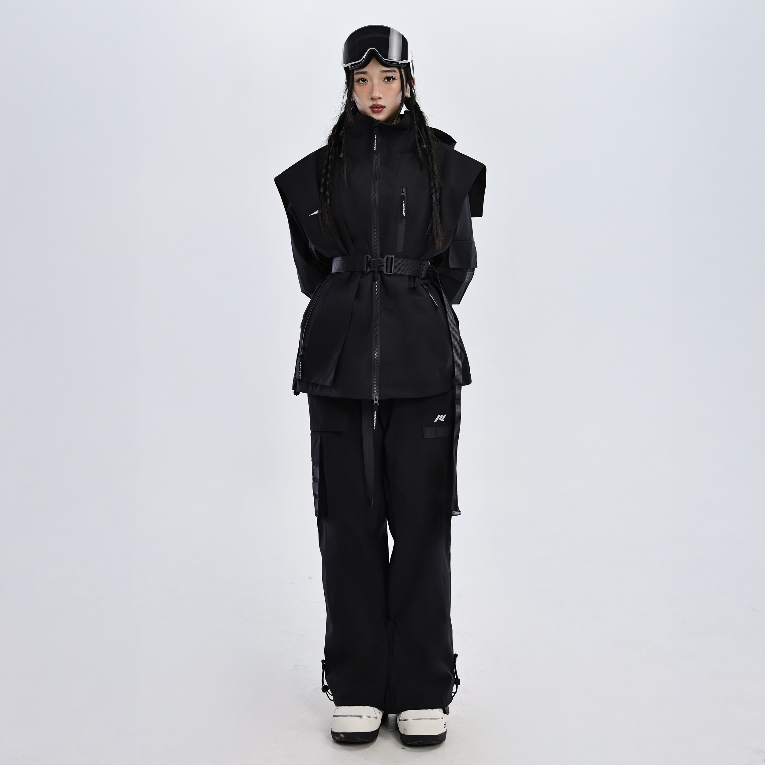 KeepMoney月影黑色滑雪服女单板双板防水保暖修身25新款套装男女