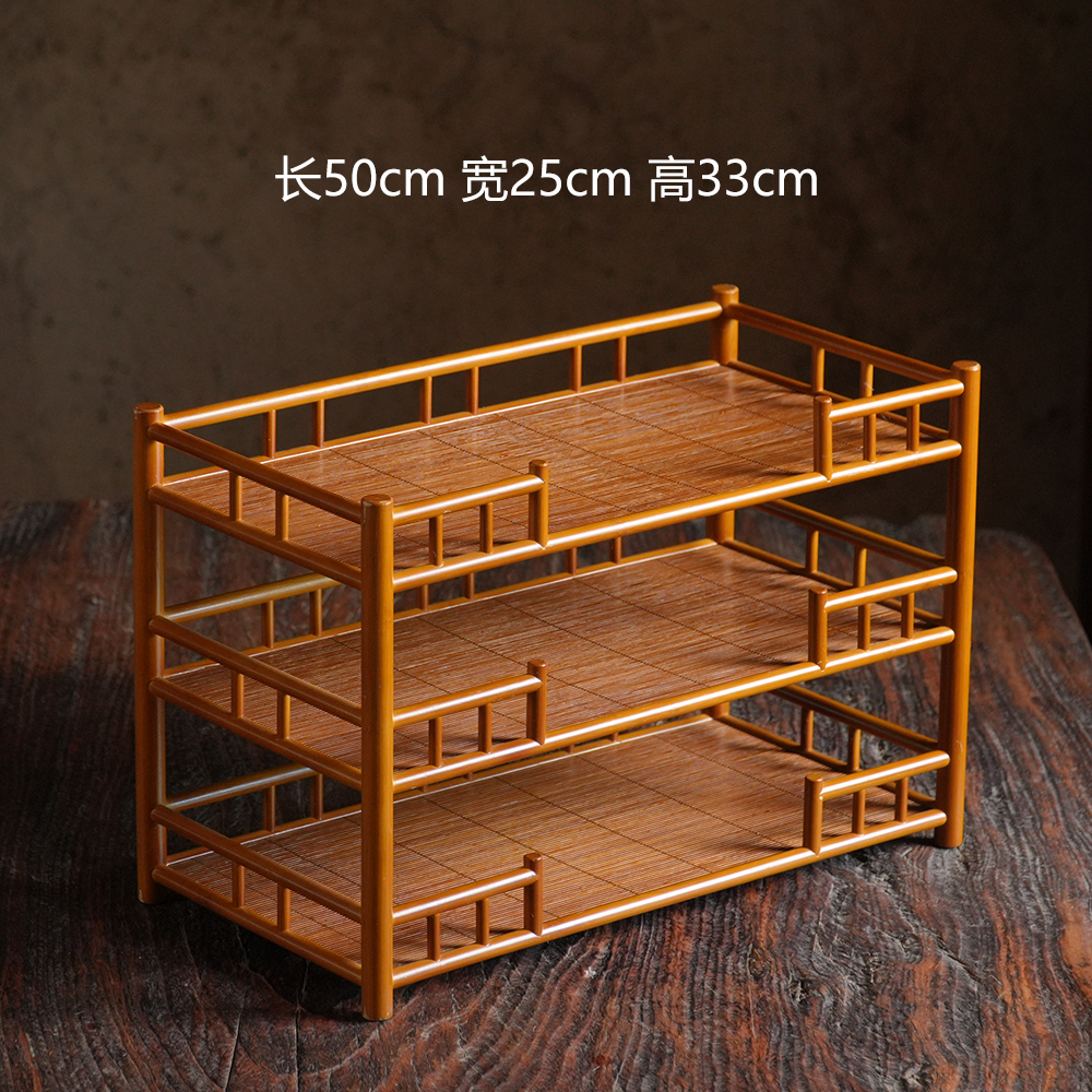 楠竹大号茶棚凭栏茶具收纳架茶壶茶器置物架茶空间茶杯茶壶茶架