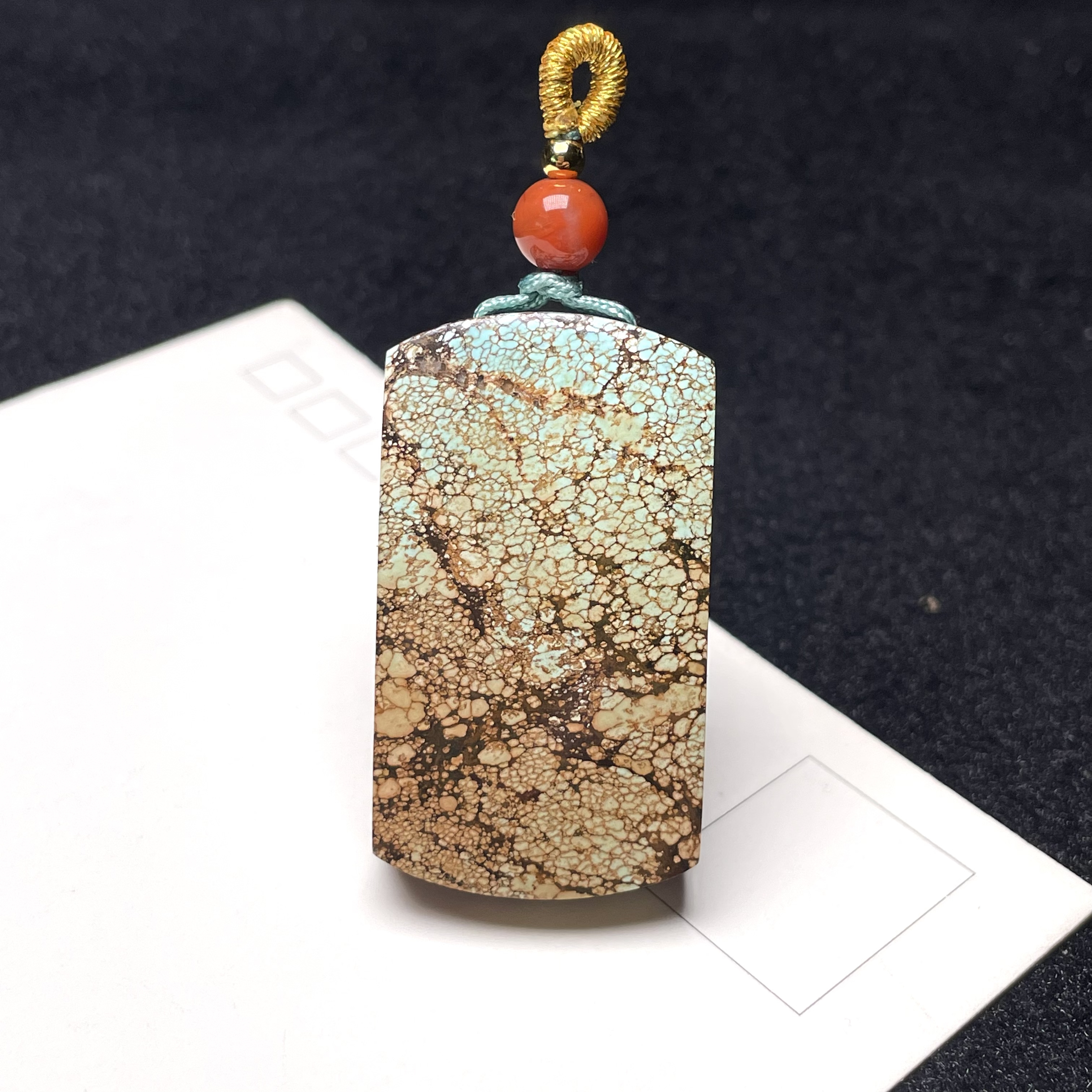 原矿高瓷无优化绿松石平安无事牌 高37宽21厚8mm重15克吊坠小牌子