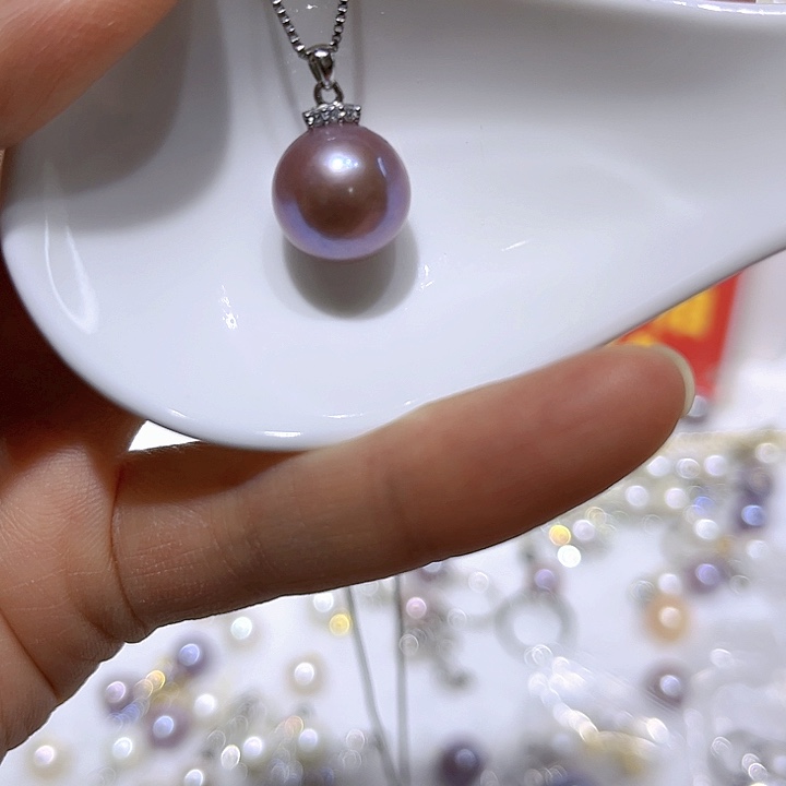 淡水珍珠紫珠睫毛扣未镶嵌