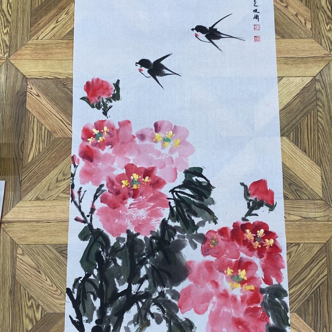 春风牡丹图100*50大小
