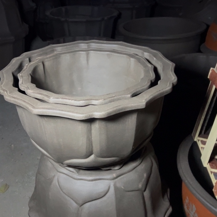 橘***@紫砂花盆莲花盆65，50一套2个