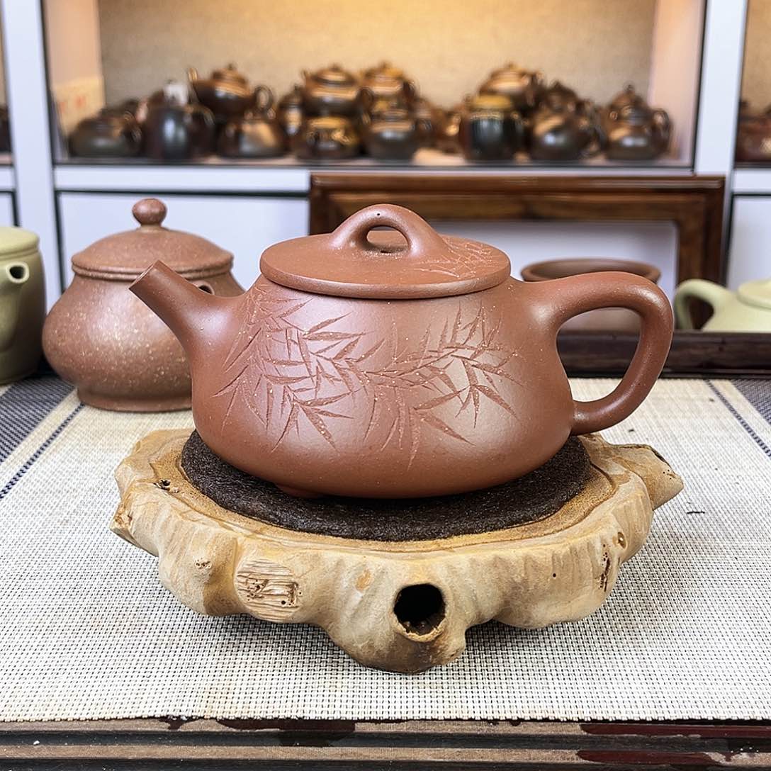 紫砂茶壶宜兴紫砂底槽青280c c