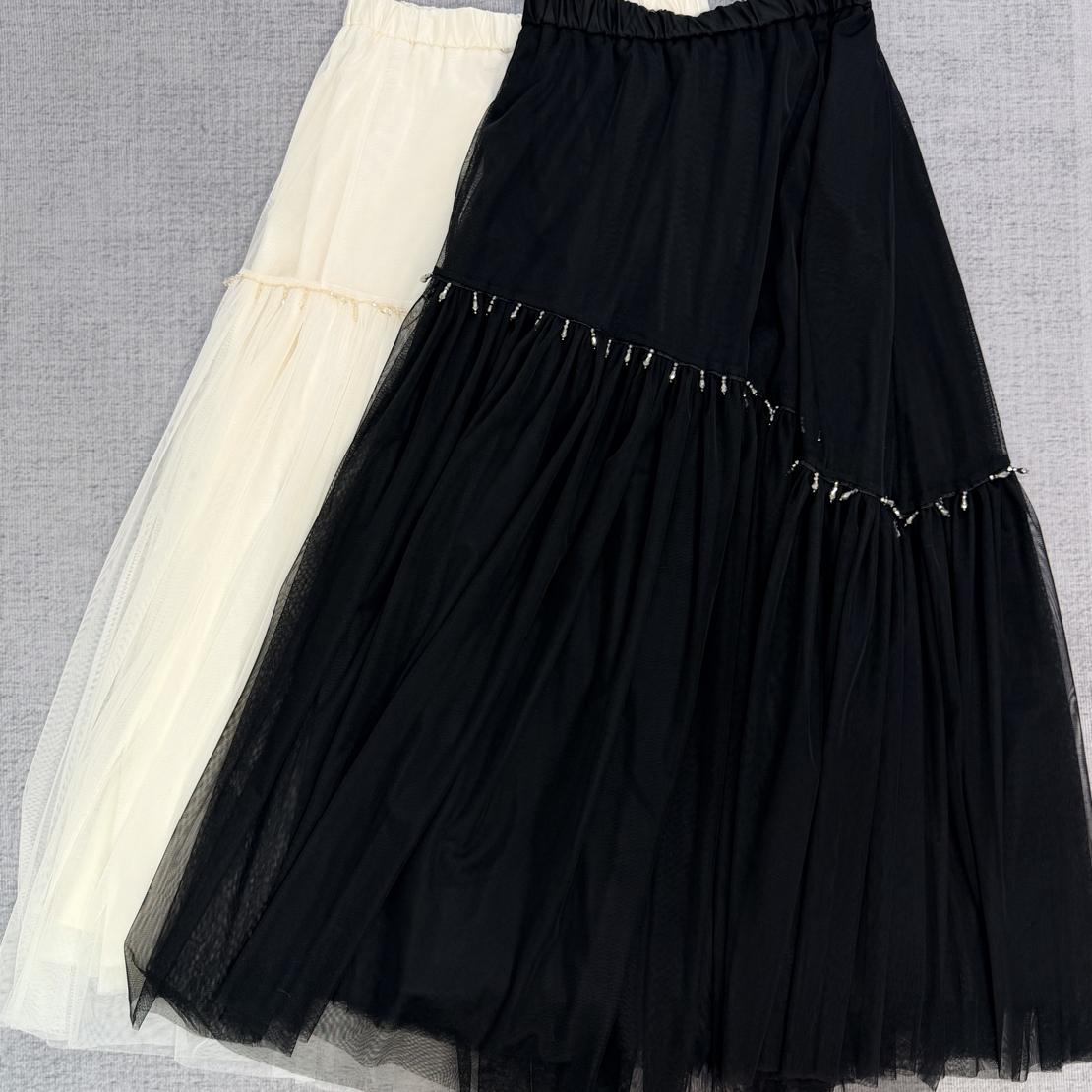 【婳中仙】新款新中式国风网纱高腰半身裙时尚百搭纱裙网纱裙Y302