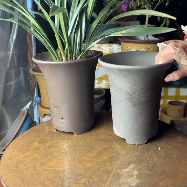 紫砂宜兴紫砂花盆素面兰花盆18+188