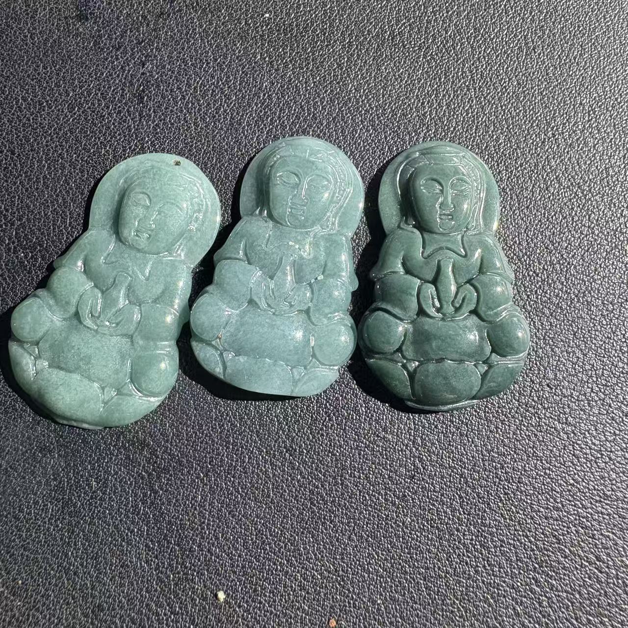 天然a货翡翠蓝水观音吊坠-c161-多样性发一