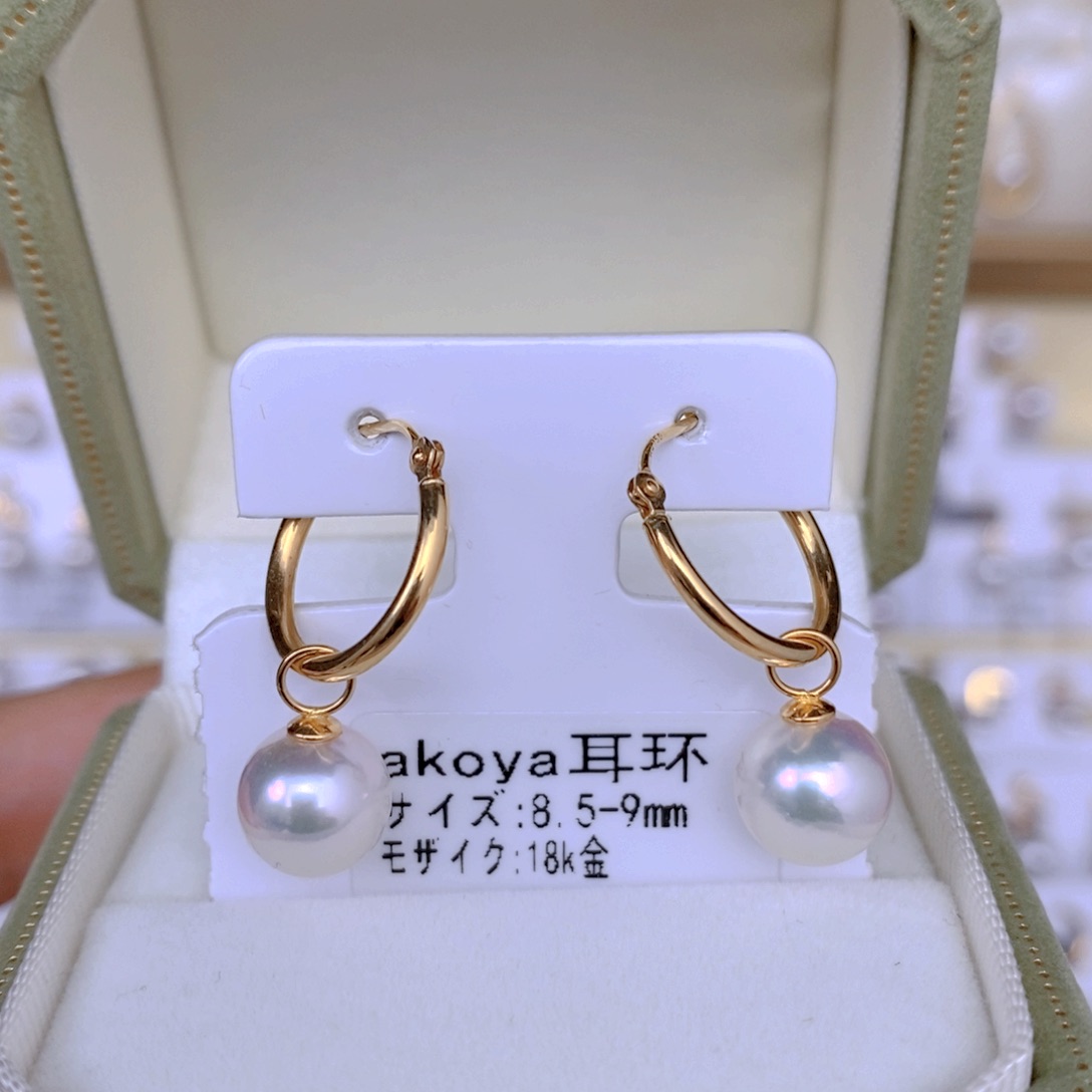 海水珍珠耳饰18K金镶嵌