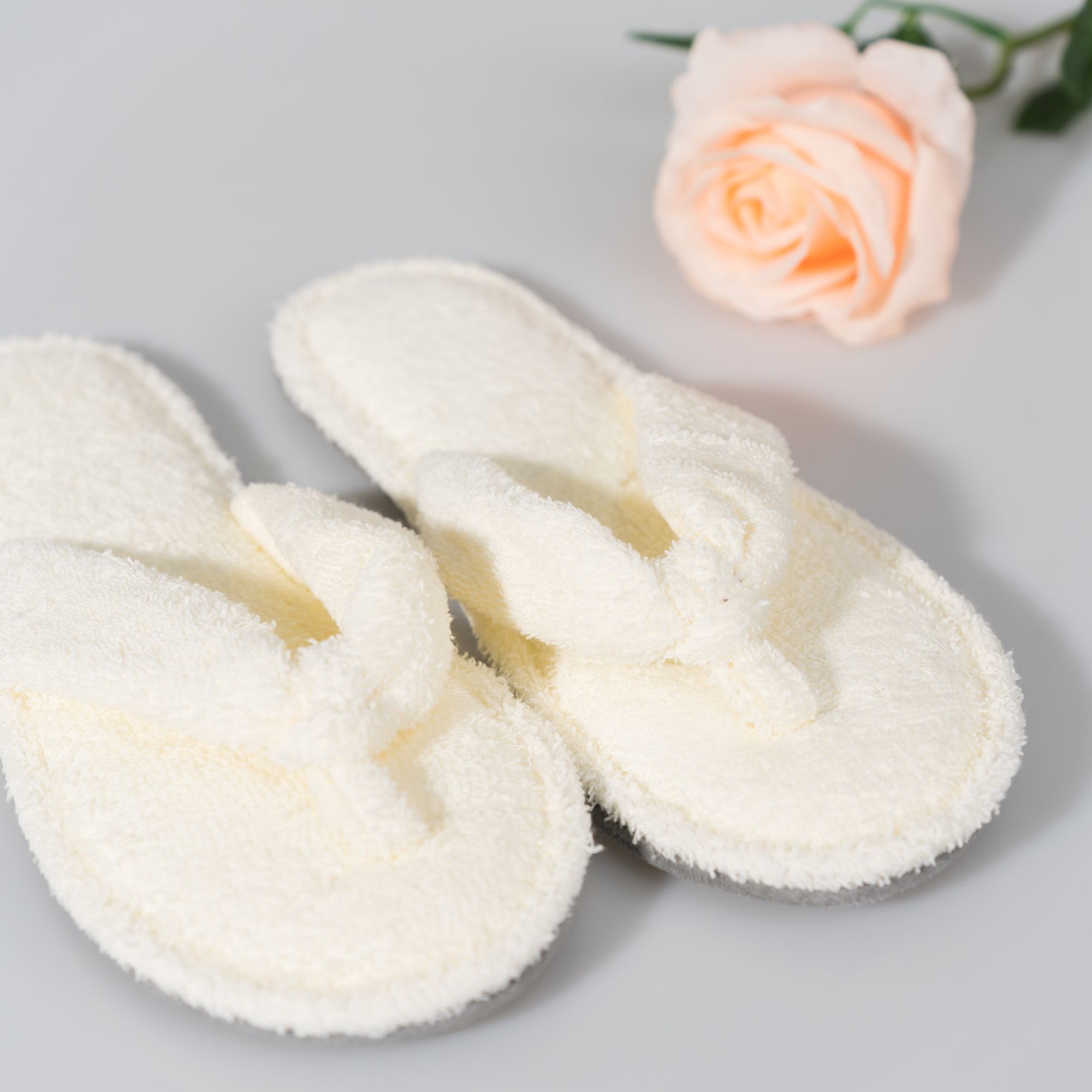 纯色人字拖秋冬女鞋男女新款时尚居家地暖用毛巾布仿麂皮绒