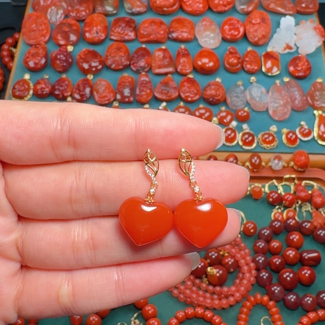 南红玛瑙南红18K金镶嵌