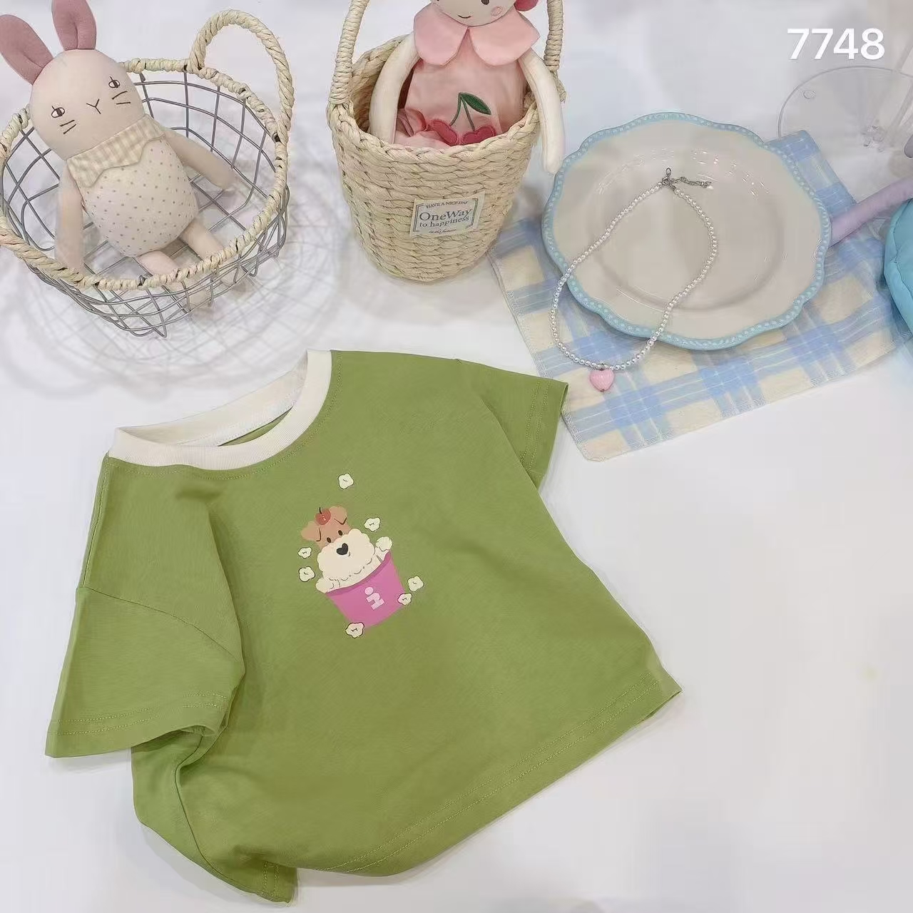 糖-【7748小狗爆米花】短袖T恤