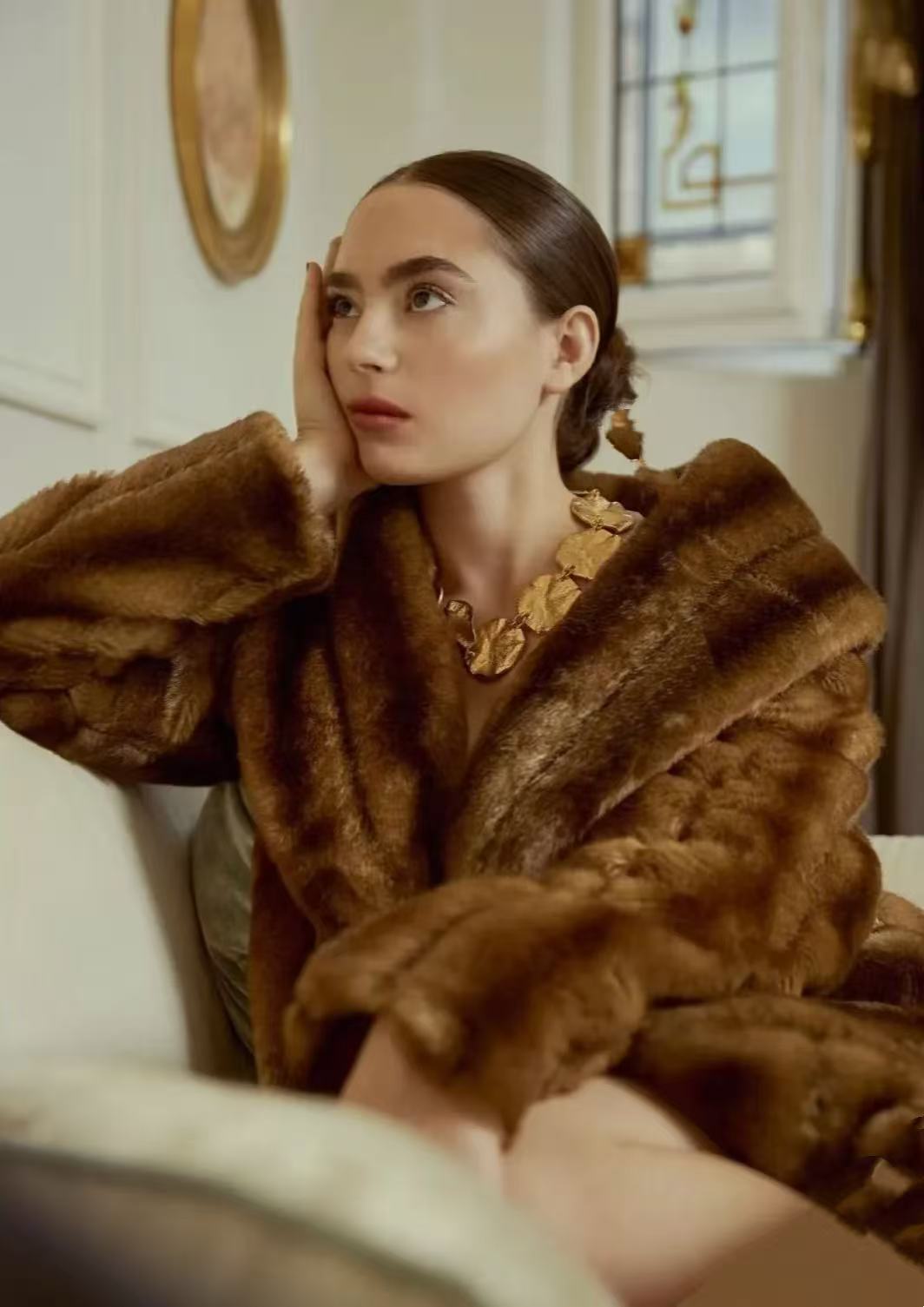  秋冬大衣复古时尚中古貂