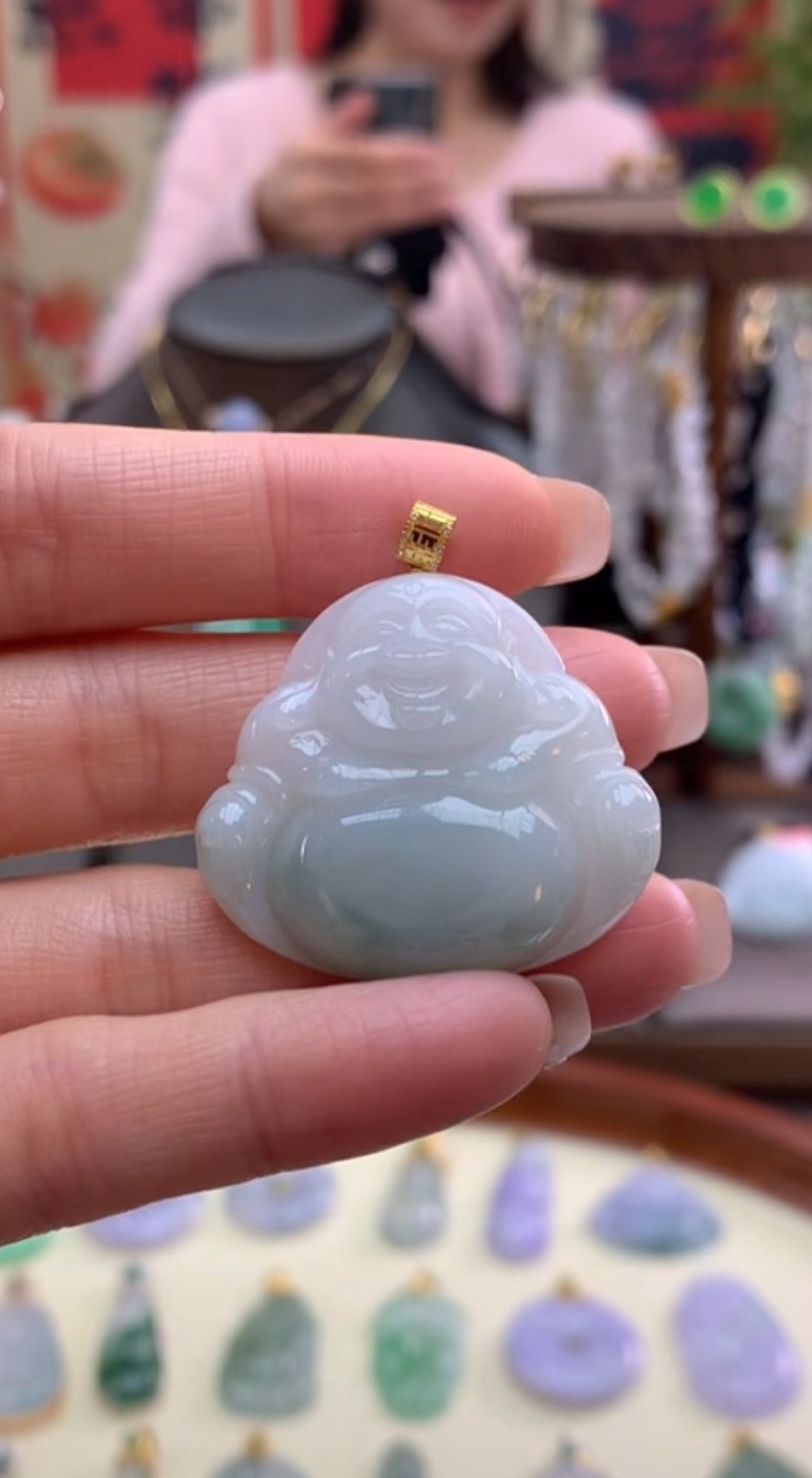 天然a货翡翠吊坠