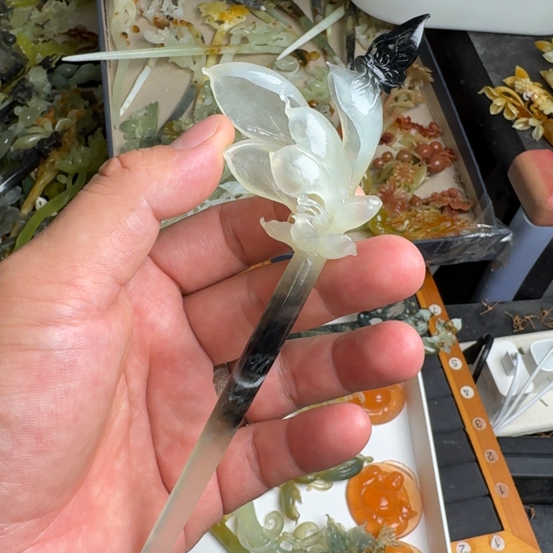 未镶嵌蛇纹石玉发饰