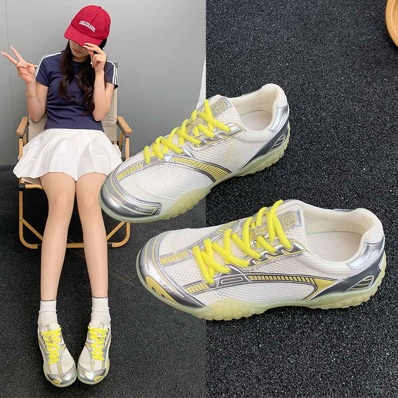 爆款德训鞋女款2025夏季新款女鞋厚底阿甘鞋复古运动鞋增高老爹鞋