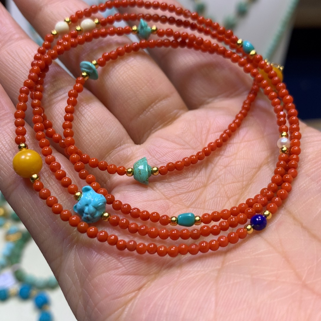 南红玛瑙银S925镀金镶嵌项链