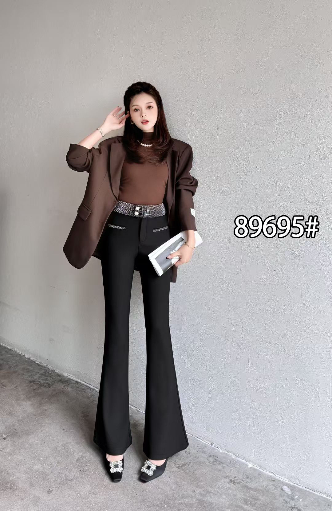 加绒加厚微啦重工裤子显瘦高腰