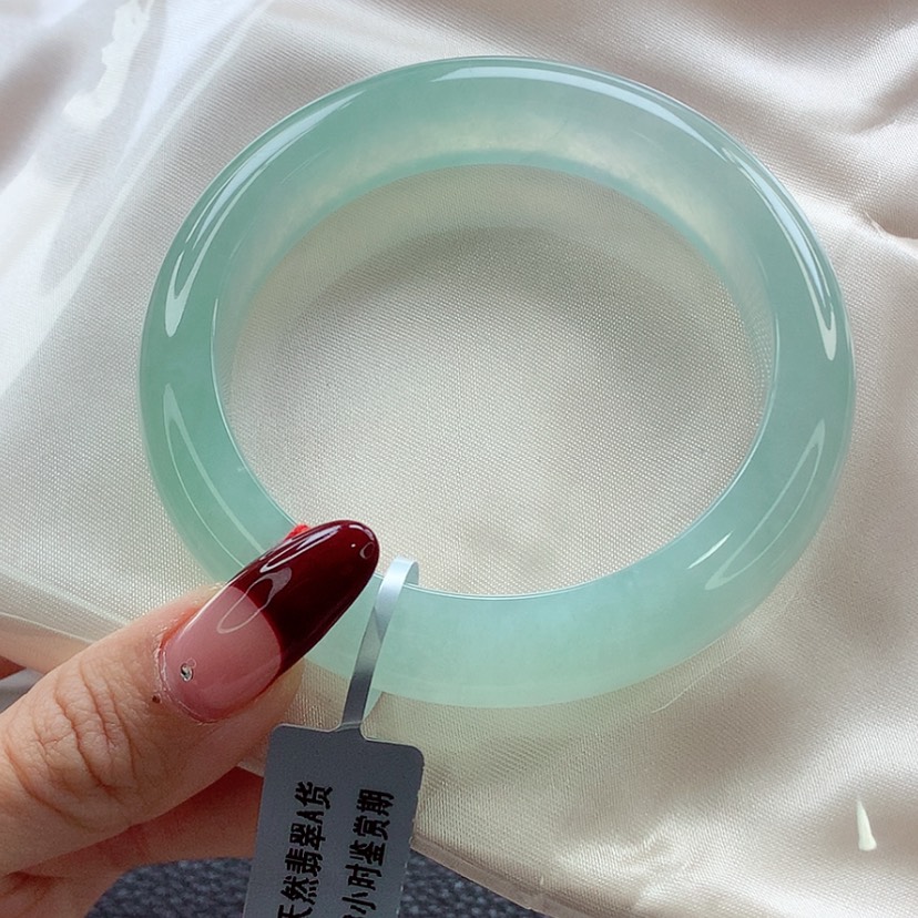 【闪购商品】翡翠手镯未镶嵌57 起光冰晴绿 灵