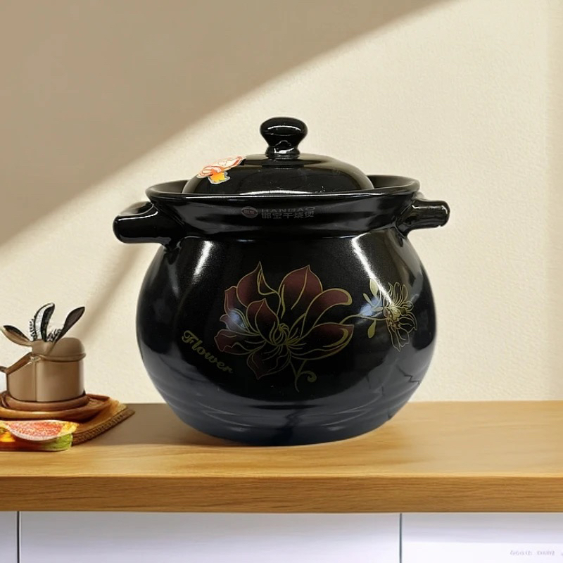 【超值推荐】6 升大肚煲砂锅金莲花明火燃气煮粥煲汤炖锅家用