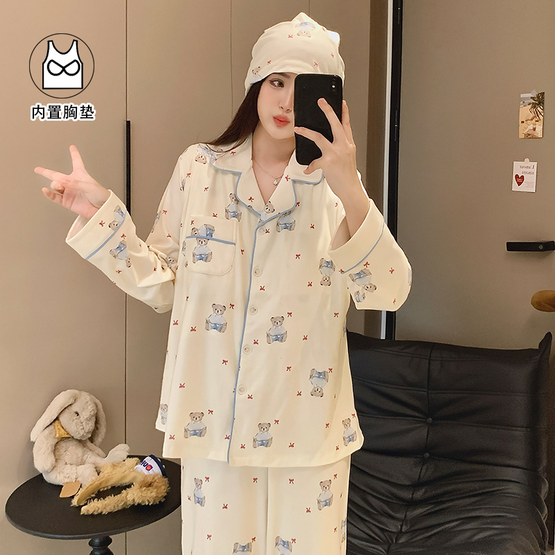 【带帽-纯棉】月子服春秋冬季产前产后孕妇哺乳睡衣产妇家居服套装