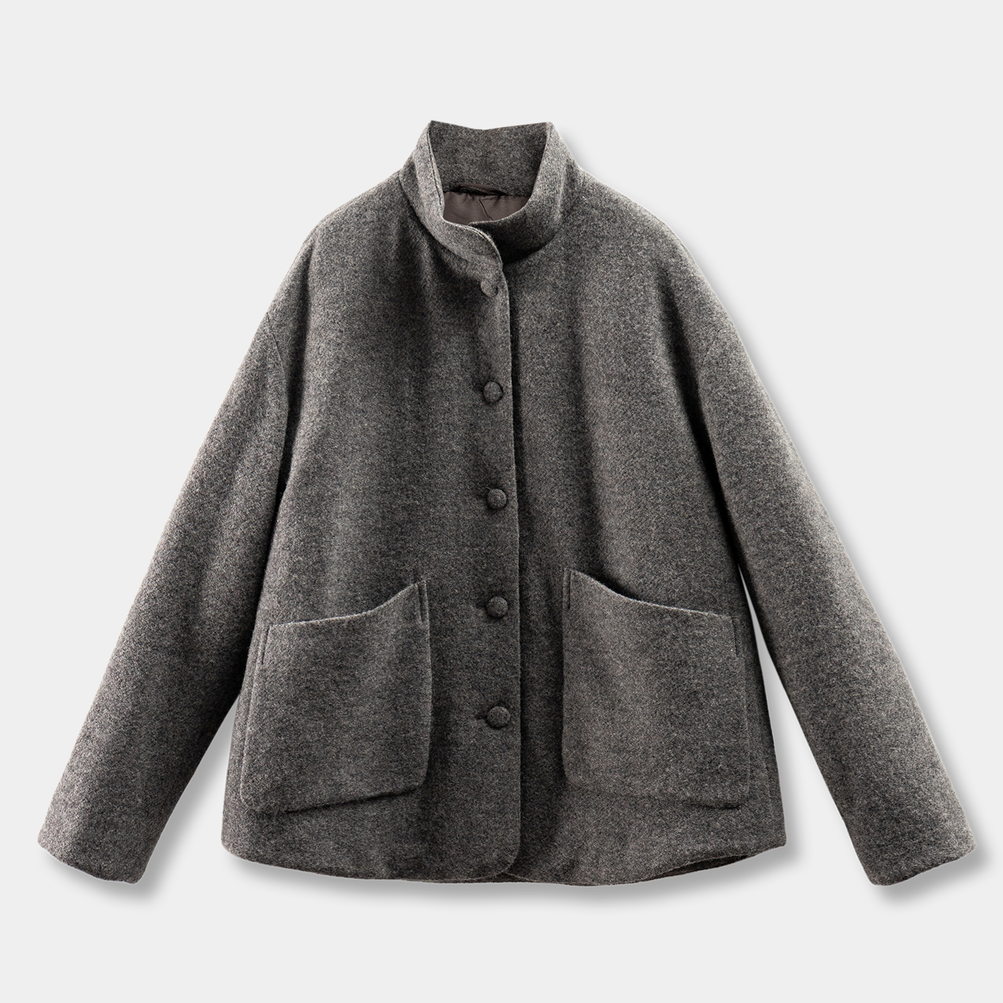 春天家 硬货难遇！法柜轻奢羊毛呢95白鹅绒外套女84E1