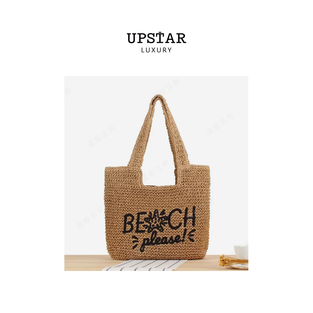 【Linda姐高端线】新款时尚大容量字母草编包手提包AA5BDJ0009