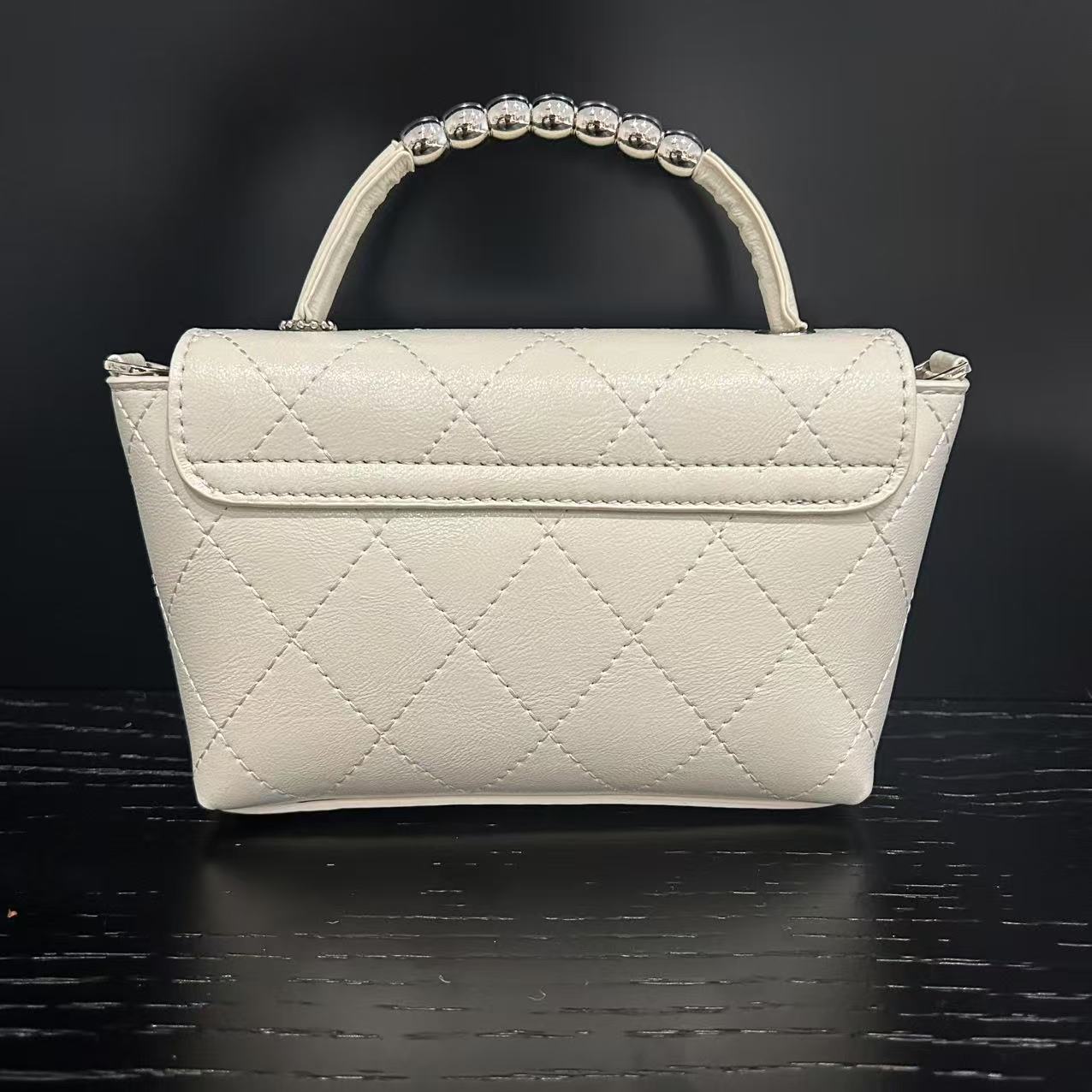 COCO DICV2025新款高端定制时尚女包 钢珠手提 白色