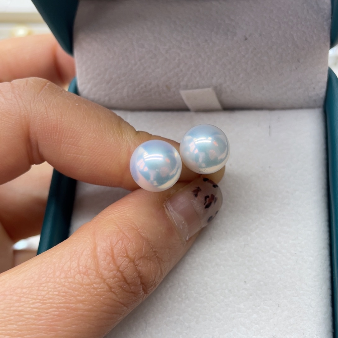 淡水珍珠耳饰18K金镶嵌