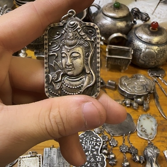 临****足银木质足银观音