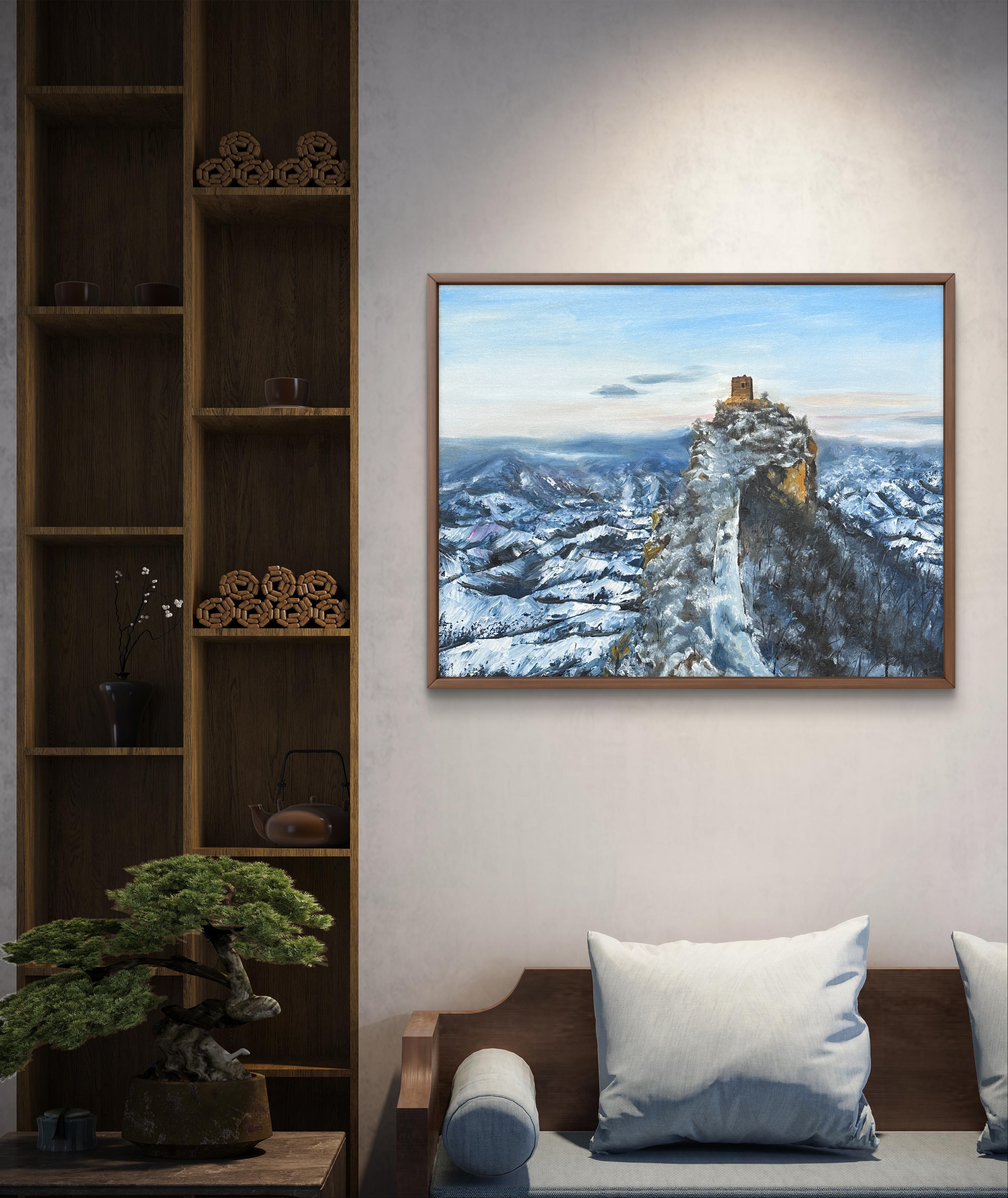 高级定制【雪山】油画客厅沙发背景墙装饰画尺寸：50*40cm