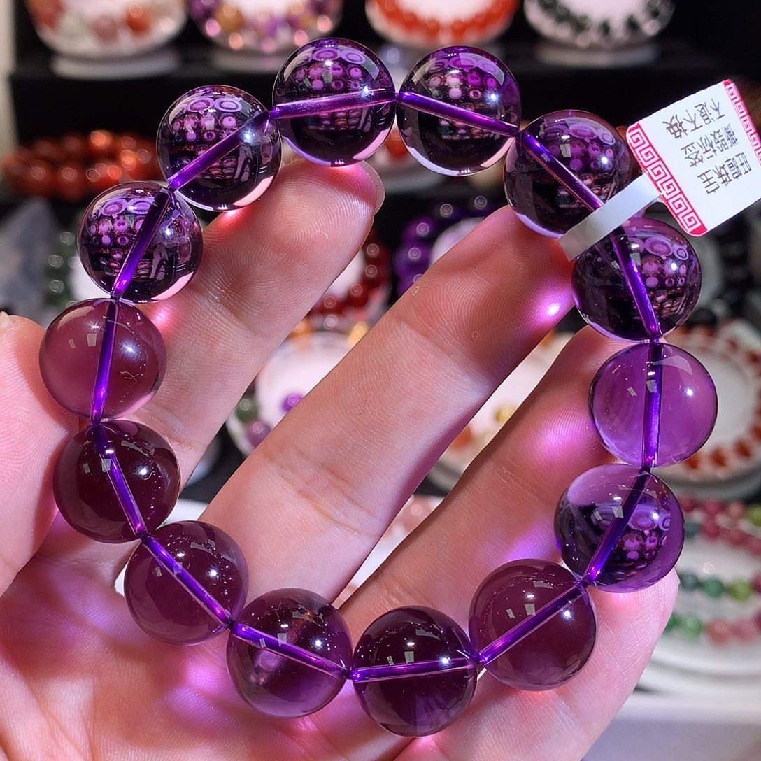 手链未镶嵌水晶巴西紫水晶仙女紫15+