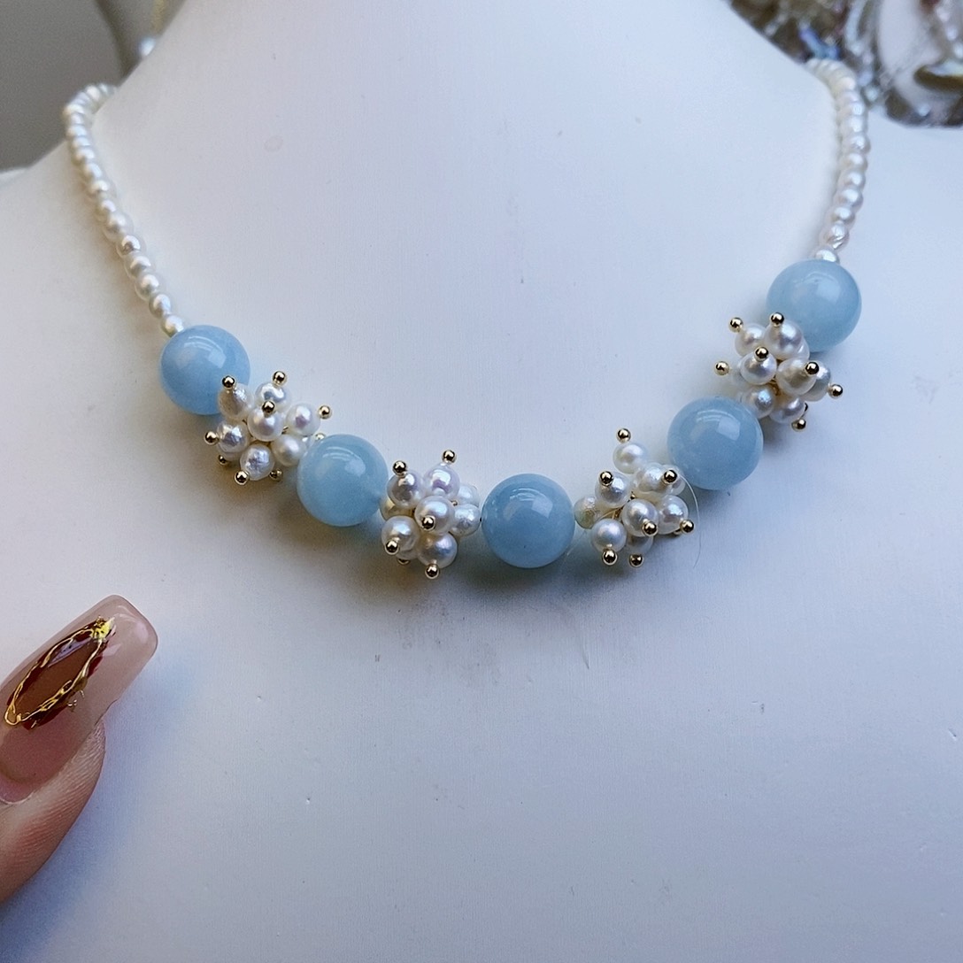 淡水珍珠颈饰银S925镶嵌