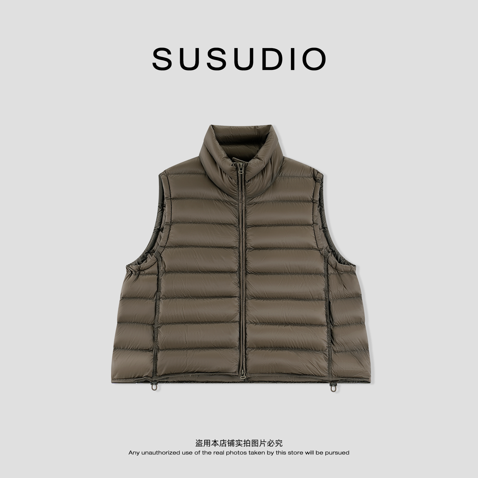 SUSUDIO 轻薄保暖修身显瘦坎肩立领排骨马甲羽绒服 70269