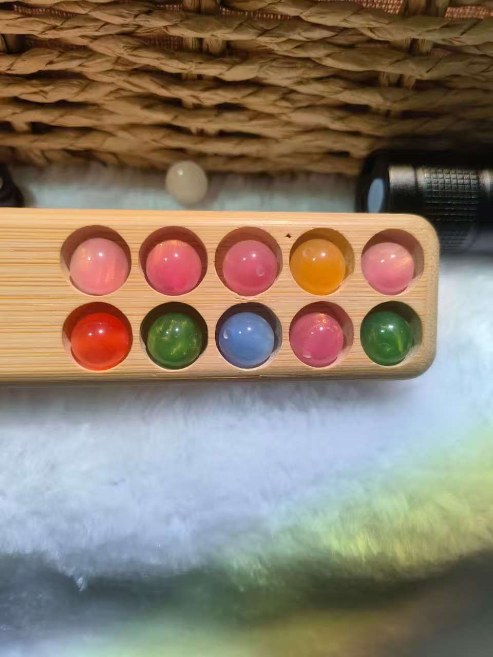 猫眼鎏金细闪光变珠珠