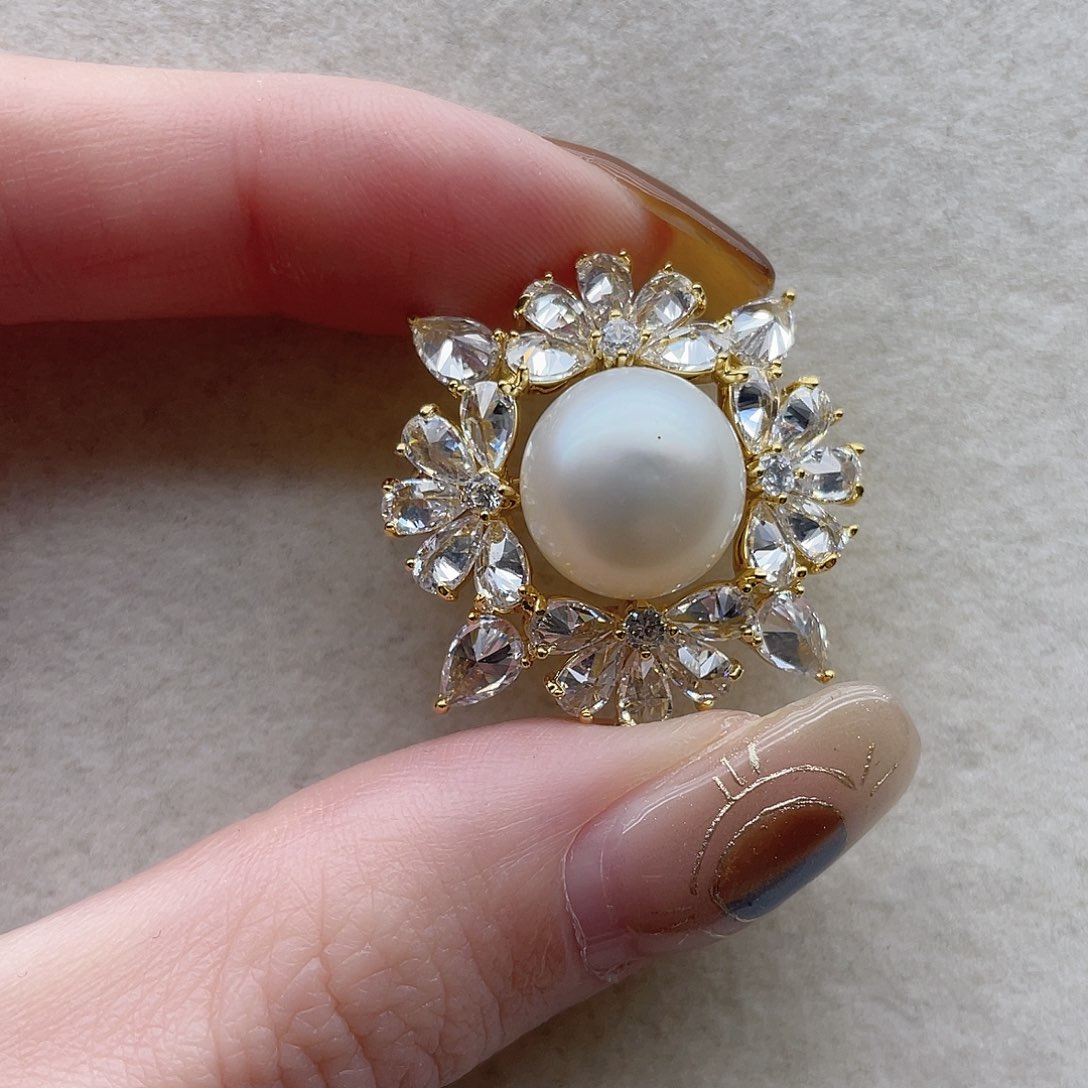 未镶嵌胸针122海水珍珠