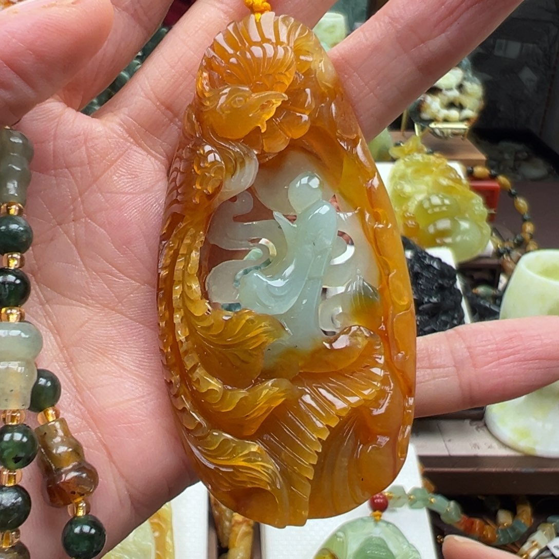 岫玉未镶嵌挂件挂件
