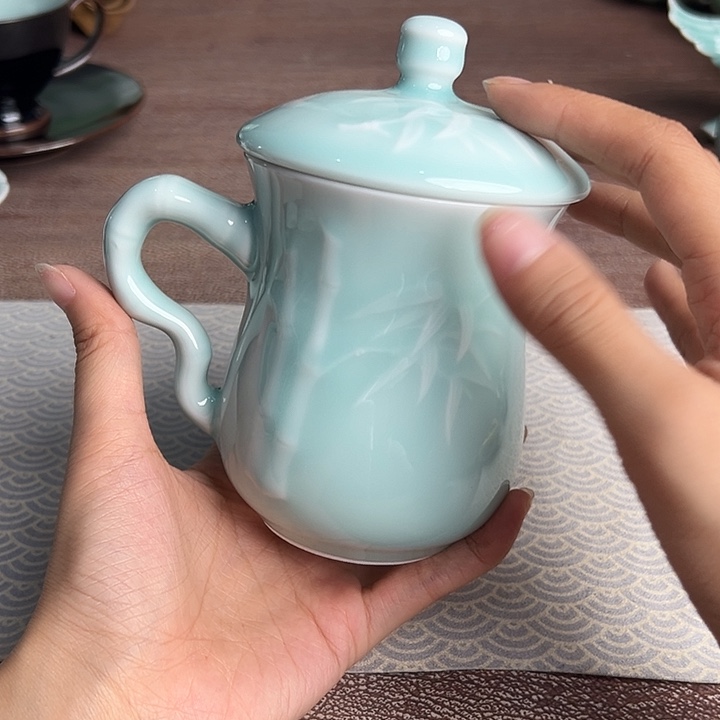 龙泉云间青瓷小米茶器