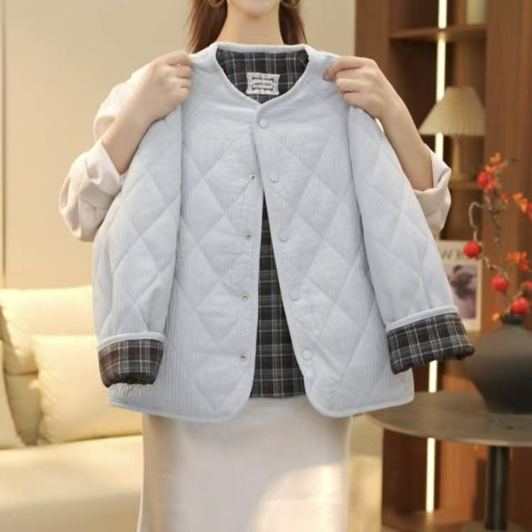 boboe/波波鹅女童冬季新款时尚两面穿加厚棉服外套--Y6065